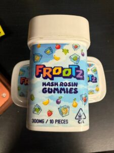 frootz hash rosin 300mg gummies